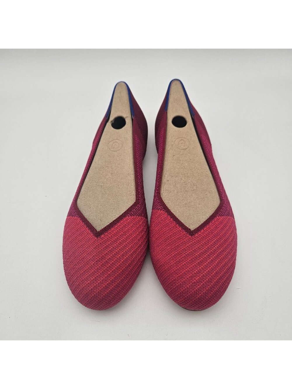 Rothys The Flat Raspberry Color Block Round Toe Slip On Flats Womens Sz 10.5 NEW